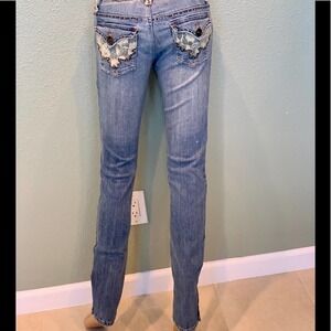 Vintage Farlow Jeans with lace flap pocket accents in size 3